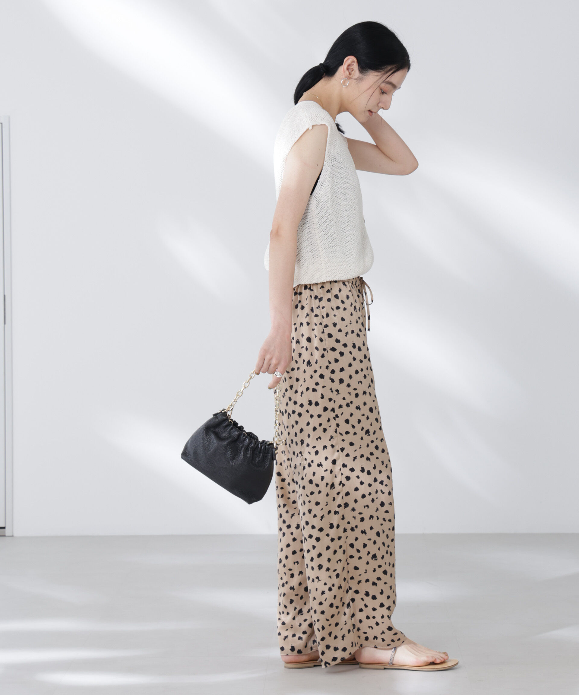 nano･universe「ペーパーヤーン畦ニットベスト」|ニット・セーター|