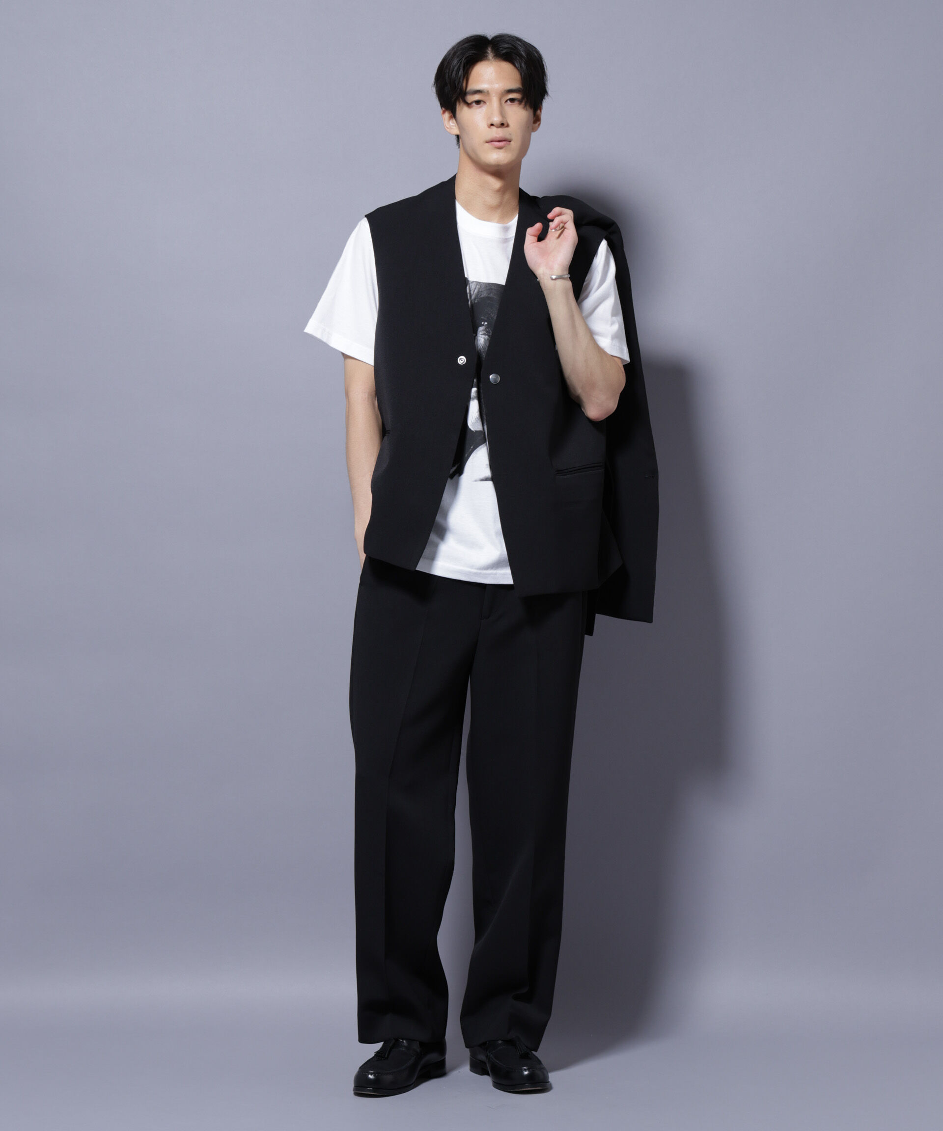 nano･universe「Reflax(R) ダブルクロスウェザーベスト(セットアップ可)」|ダウンベスト・ベスト|