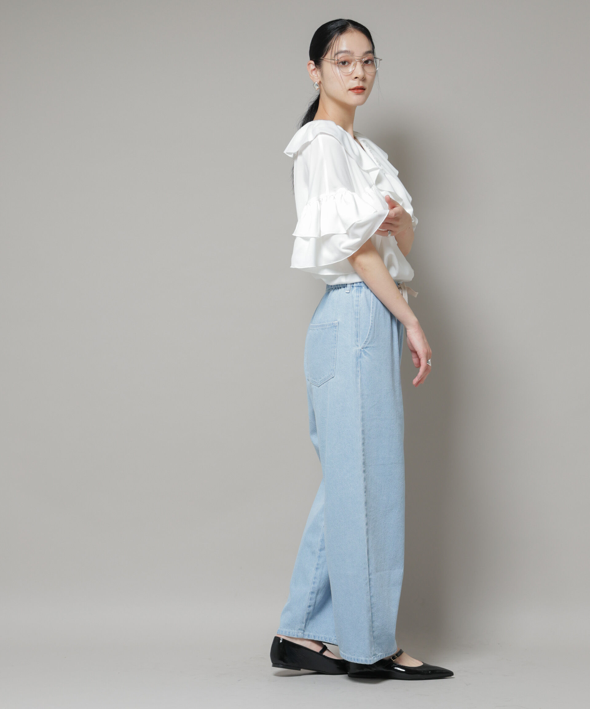 nano･universe「ピコフリルフレアブラウス」|シャツ・ブラウス|