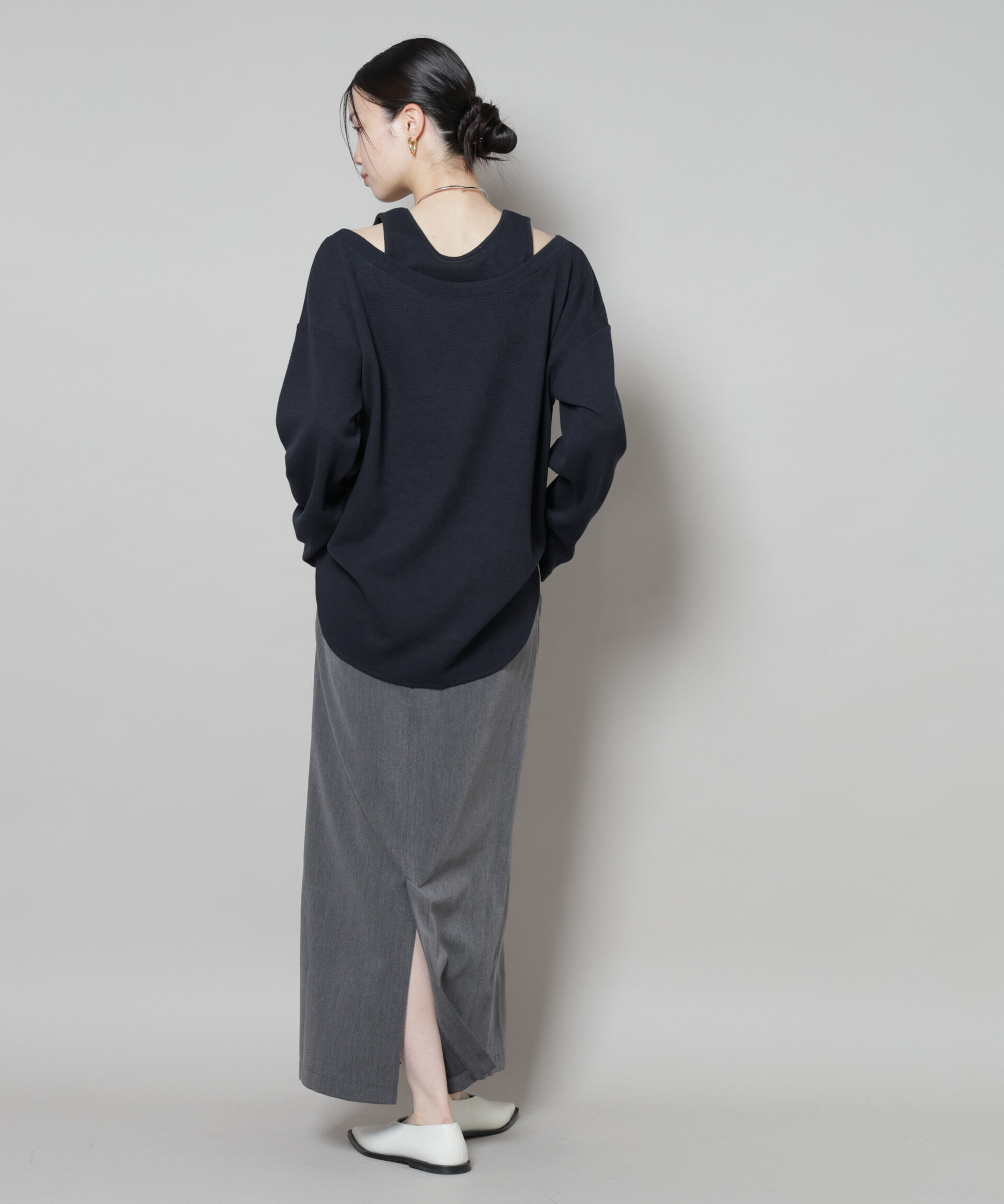 nano･universe「フェイクレイヤードワッフルカットトップス」|Tシャツ・カットソー|