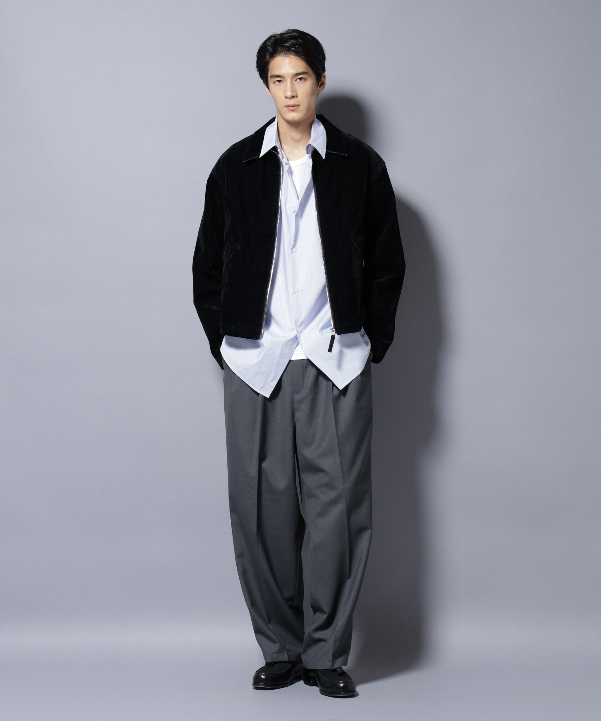 nano･universe「フロッキーデニム スポーツジャケット」|ブルゾン・スタジャン|