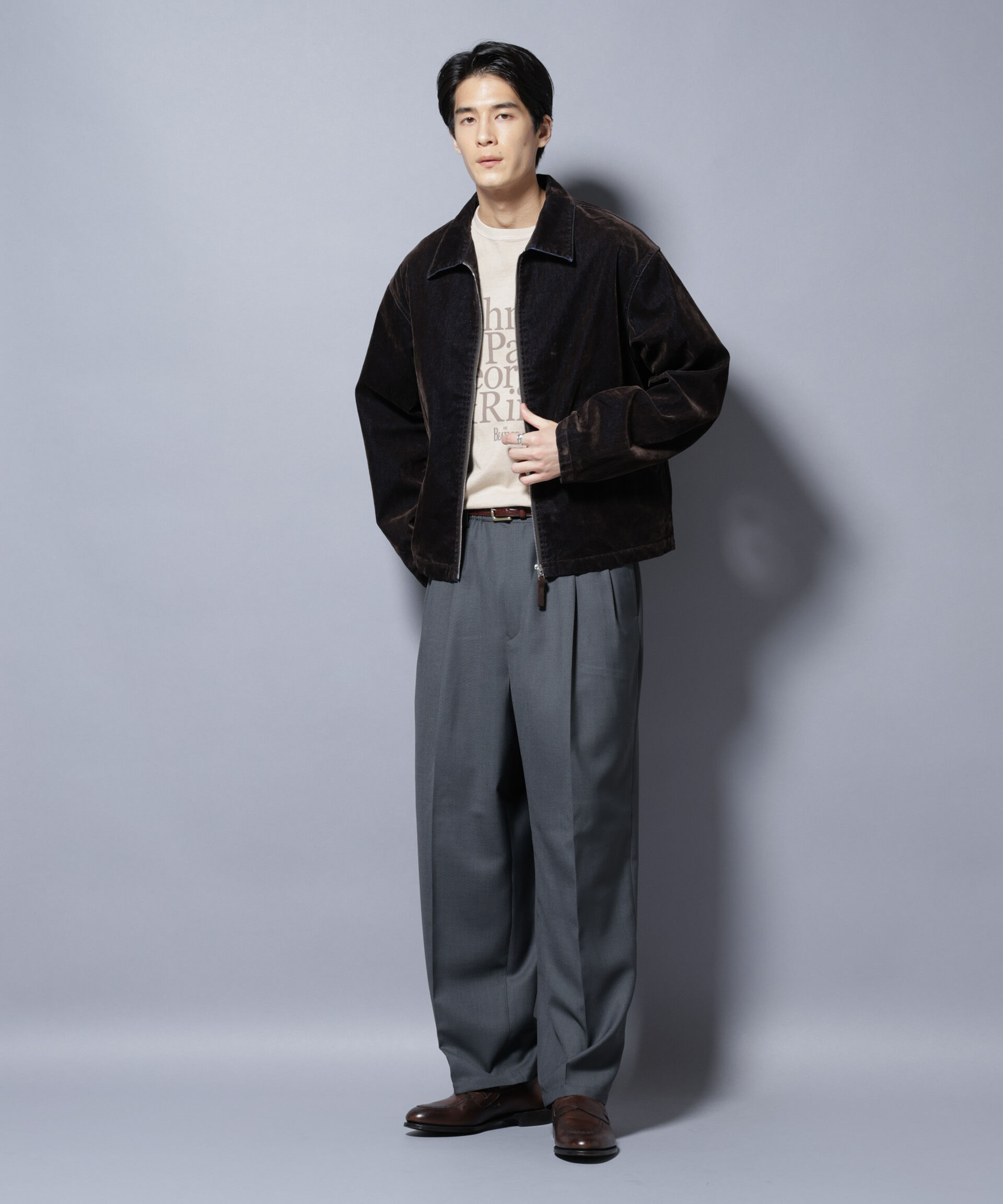 nano･universe「フロッキーデニム スポーツジャケット」|ブルゾン・スタジャン|