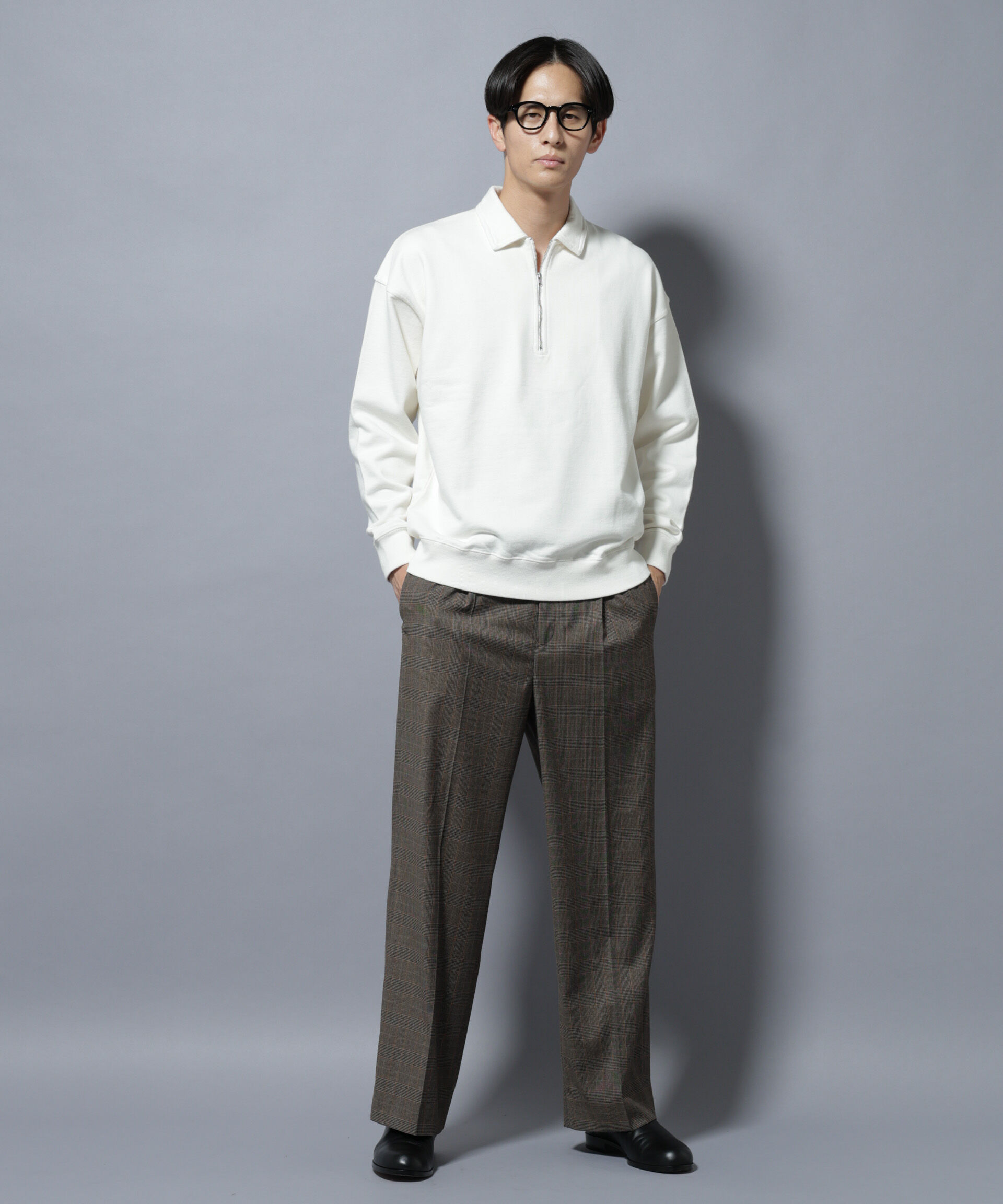 nano･universe「DELEGANTEエアリーサキソニー/CHK/ST ストレートFITパンツ(セットアップ可)」|チノ|