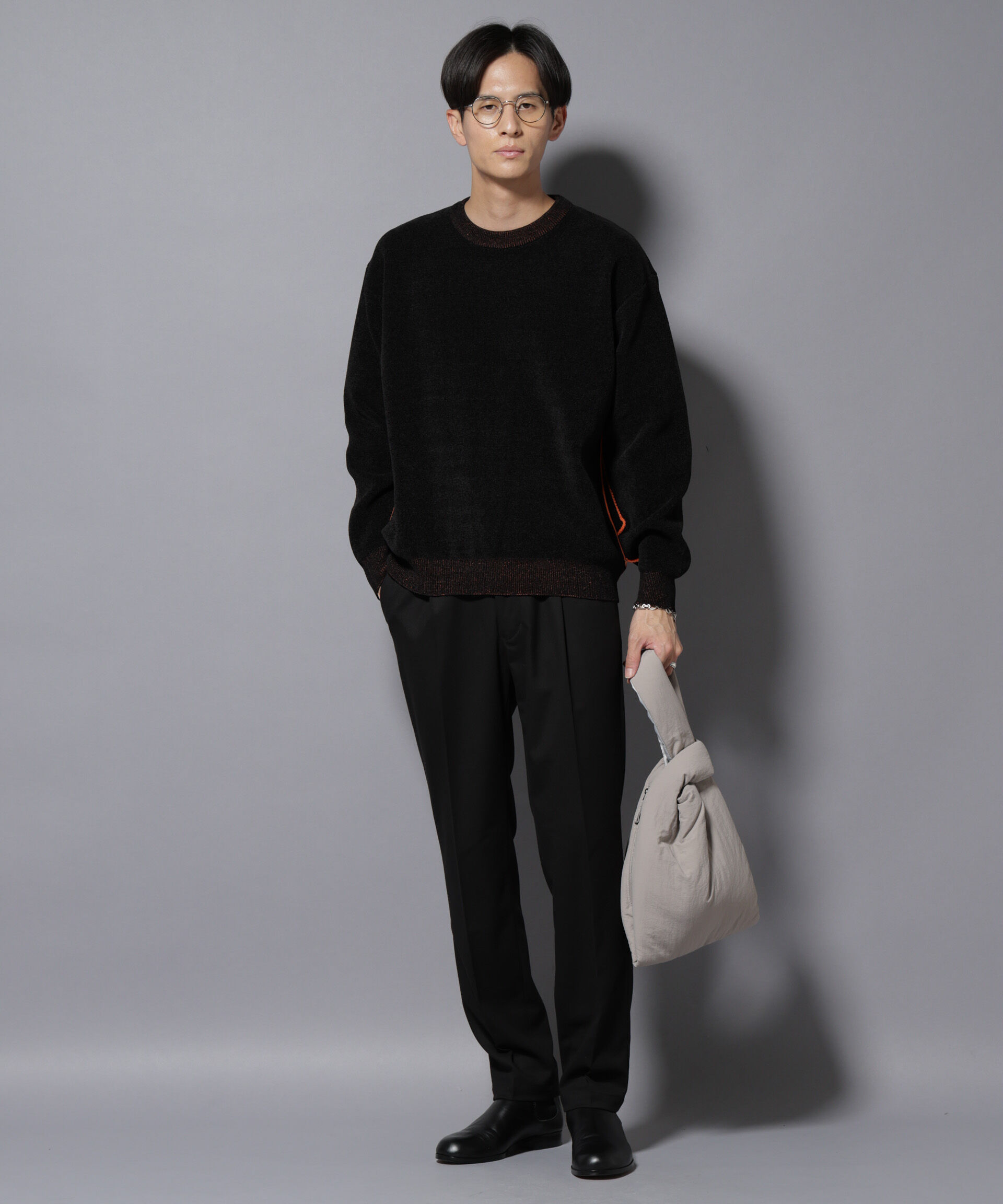 nano･universe「微起毛1タックテーパードパンツ」|チノ|