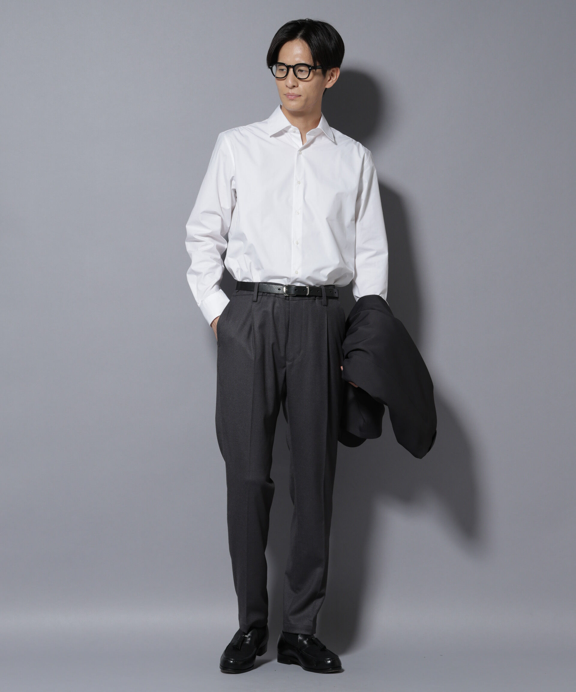 nano･universe「微起毛1タックテーパードパンツ」|チノ|