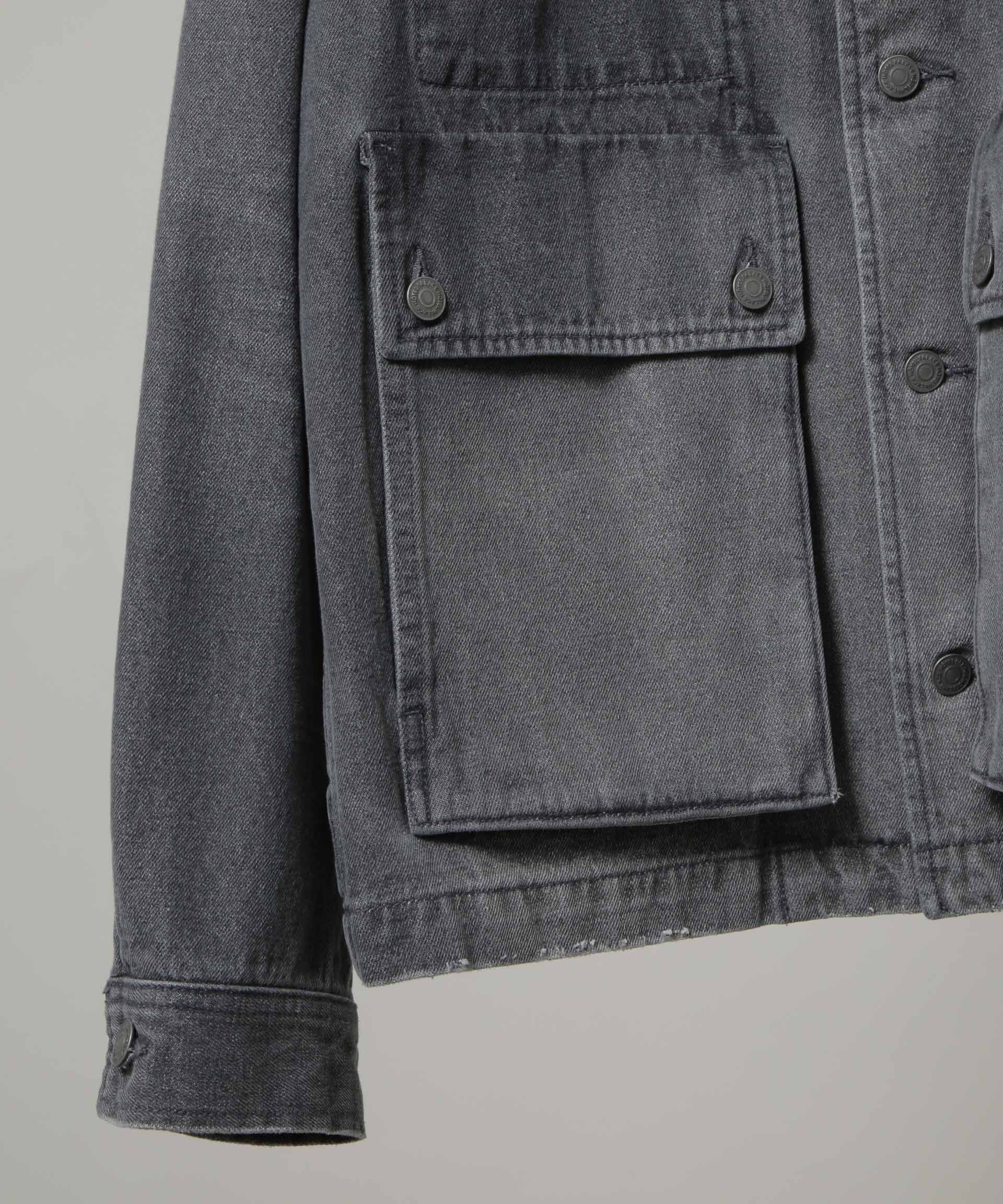 nano･universe「｢HOTEL PALACE｣ フェードデニムカバーオールジャケット」|ブルゾン・スタジャン|