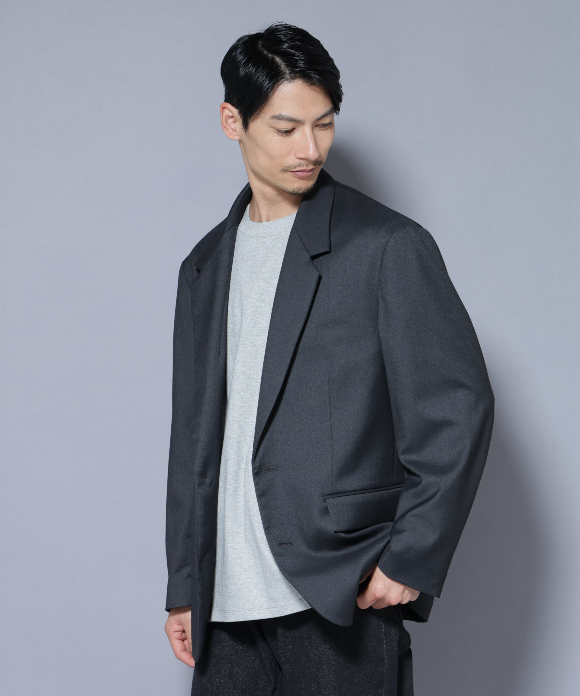 nano･universe「DELEGANTEｴｱﾘｰｻｷｿﾆｰ ｸﾞﾘｯﾀｰｽﾄﾗｲﾌﾟﾃｰﾗｰﾄﾞｼﾞｬ」|テーラードジャケット|