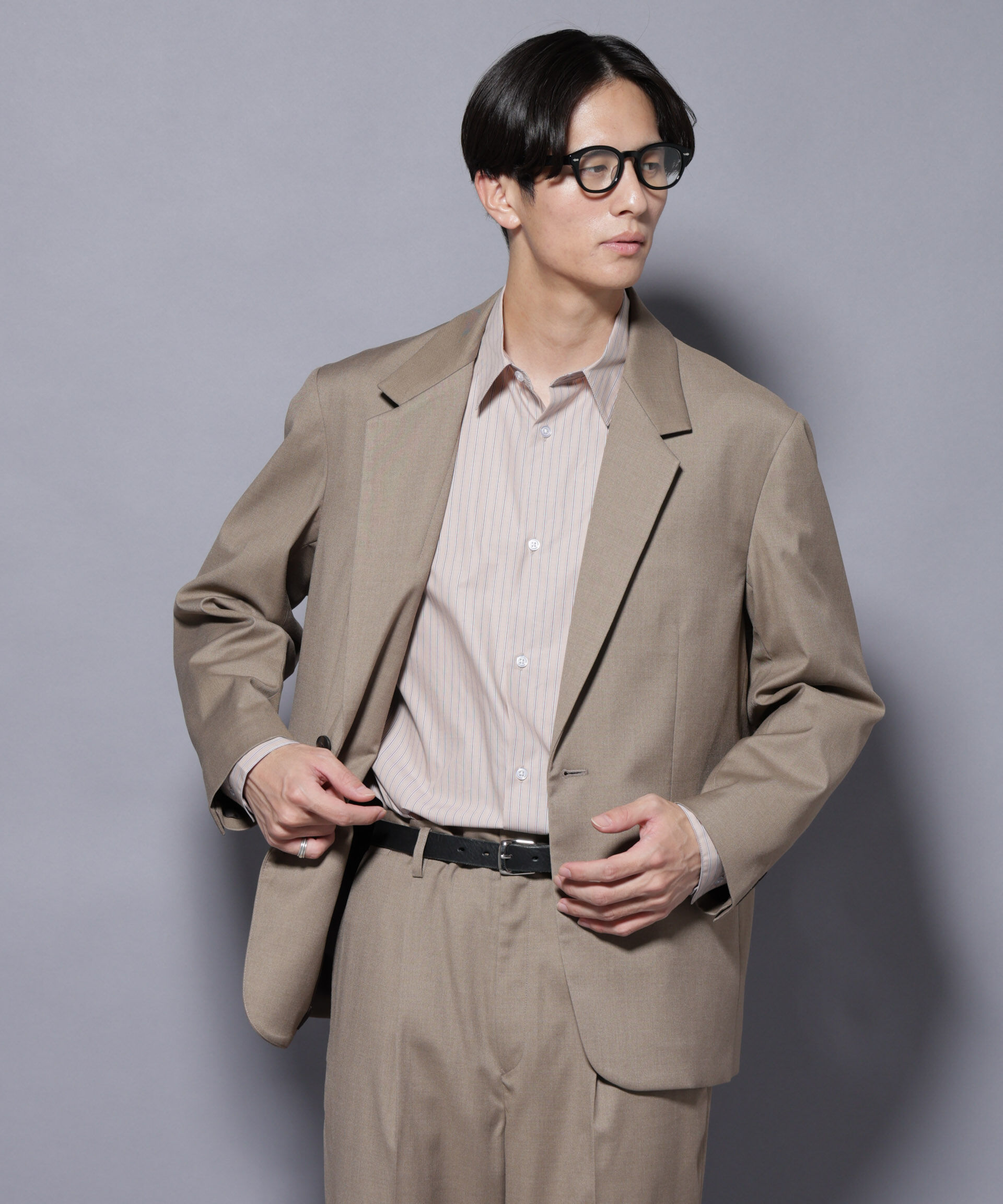 nano･universe「DELEGANTEｴｱﾘｰｻｷｿﾆｰ ｸﾞﾘｯﾀｰｽﾄﾗｲﾌﾟﾃｰﾗｰﾄﾞｼﾞｬ」|テーラードジャケット|