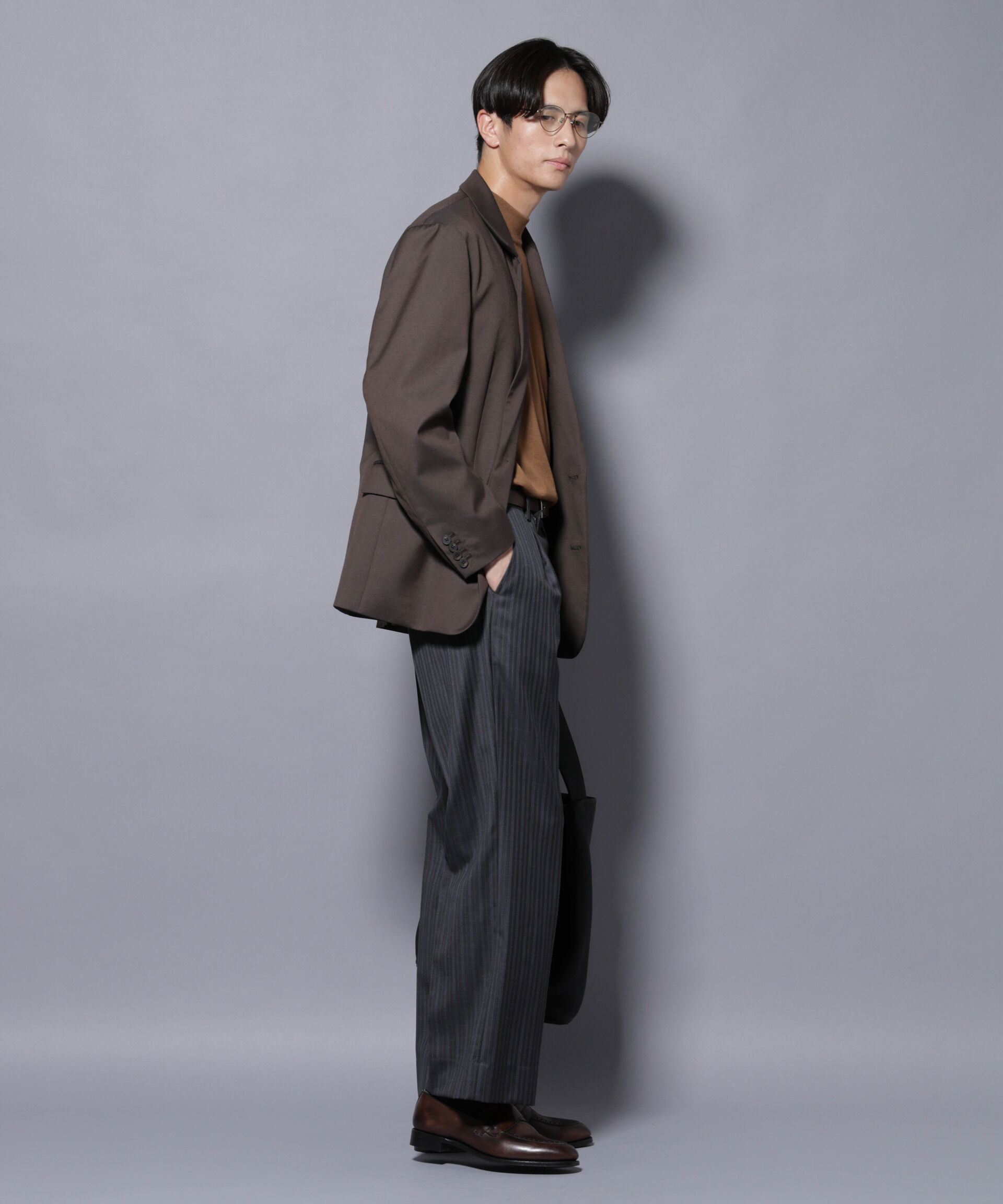 nano･universe「DELEGANTEｴｱﾘｰｻｷｿﾆｰ ｸﾞﾘｯﾀｰｽﾄﾗｲﾌﾟﾃｰﾗｰﾄﾞｼﾞｬ」|テーラードジャケット|