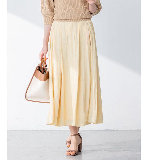 組曲「【大人気シリーズ】ギャザーライトデシン スカート」|スカート|イエロー系