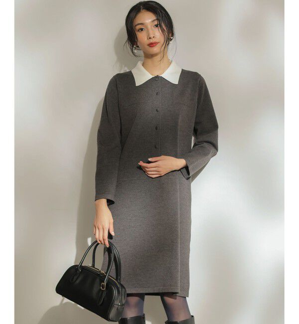 組曲「ニット襟トロンプルイユ ワンピース」|ワンピース|