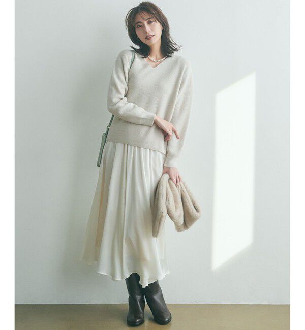 23区「【洗える】ウールカシミヤ Vネック ニット」|ニット・セーター|