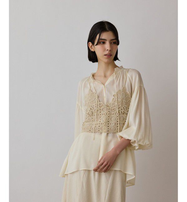 GRACE CONTINENTAL「レースキャミ付カフタンブラウス」|シャツ・ブラウス|