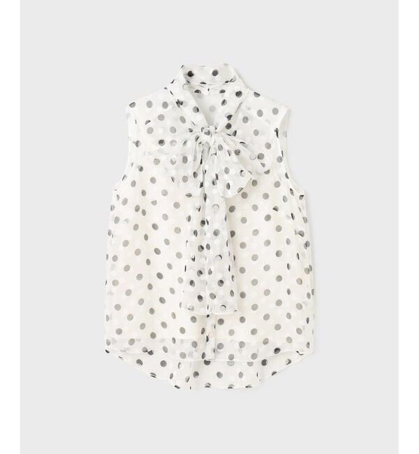 GRACE CONTINENTAL「ドットオパールボウタイノースリーブ」|シャツ・ブラウス|