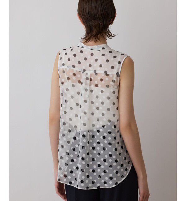 GRACE CONTINENTAL「ドットオパールボウタイノースリーブ」|シャツ・ブラウス|