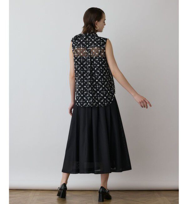 GRACE CONTINENTAL「ドットオパールボウタイノースリーブ」|シャツ・ブラウス|