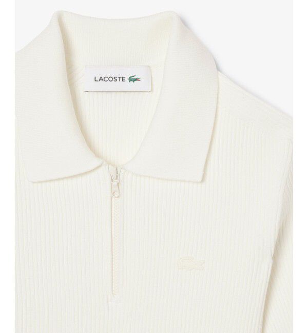 LACOSTE「レーヨン混 ポロカラープリーツドレス / ハーフジップワンピース」|ワンピース|
