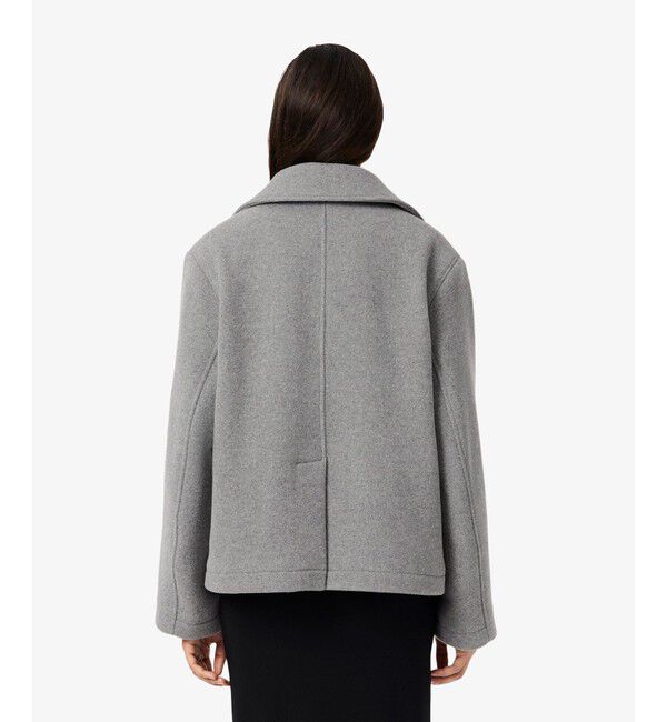 LACOSTE「ショート丈 オーバーサイズウールブレンドPコート」|ピーコート|