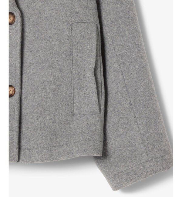 LACOSTE「ショート丈 オーバーサイズウールブレンドPコート」|ピーコート|