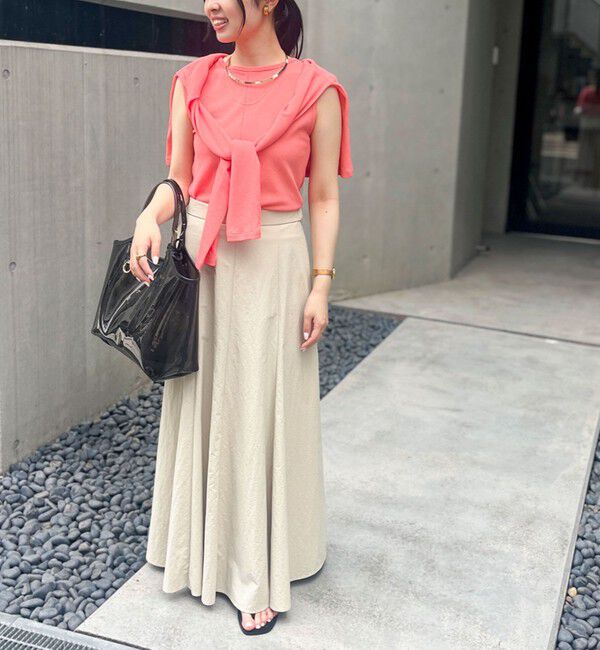 NOLLEY'S「《アンサンブル対応》シアーワッフルヘンリーノースリーブ2WAYプルオーバーカットソー」|Tシャツ・カットソー|