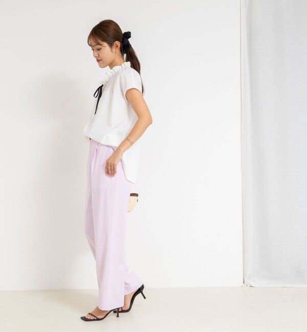 NOLLEY'S「衿フリルショートスリーブシャツ」|シャツ・ブラウス|