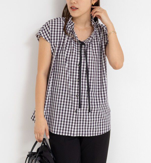 NOLLEY'S「衿フリルショートスリーブシャツ」|シャツ・ブラウス|ブルー系その他6