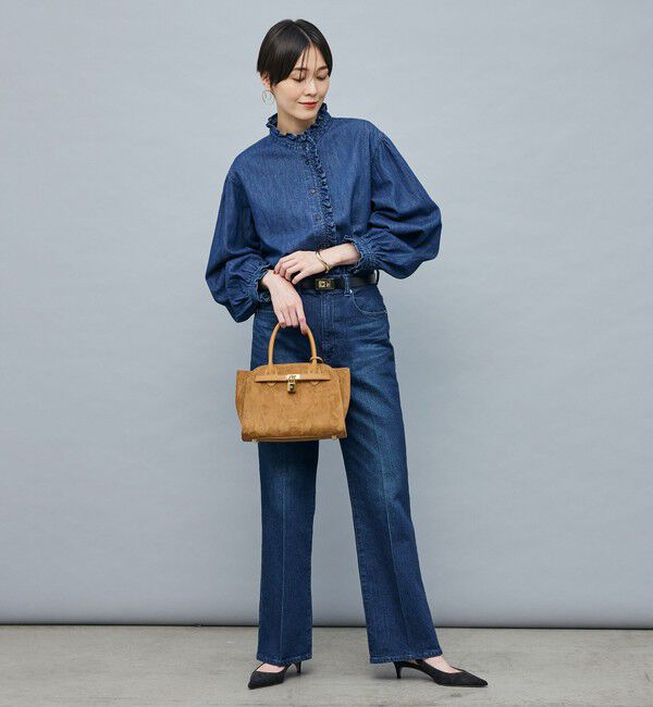 Rie Miller「【RM denim】フリルデニムブラウス」|シャツ・ブラウス|