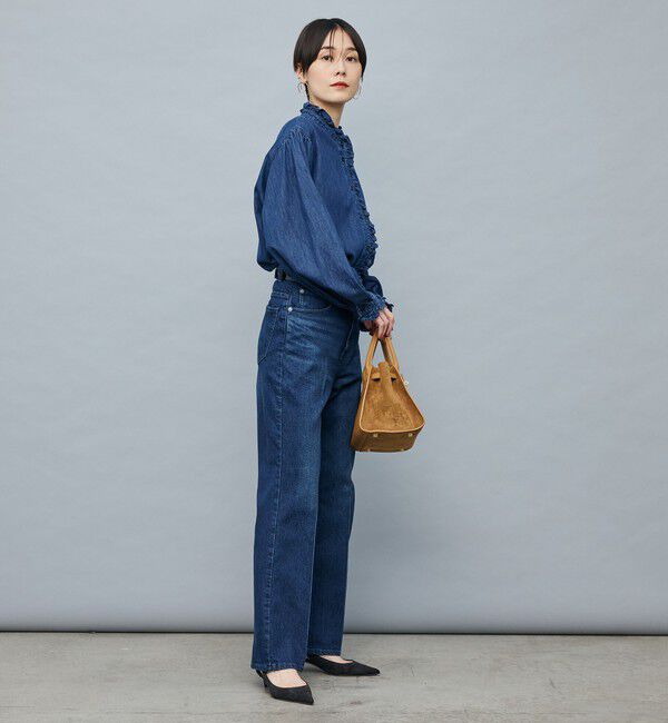 Rie Miller「【RM denim】フリルデニムブラウス」|シャツ・ブラウス|