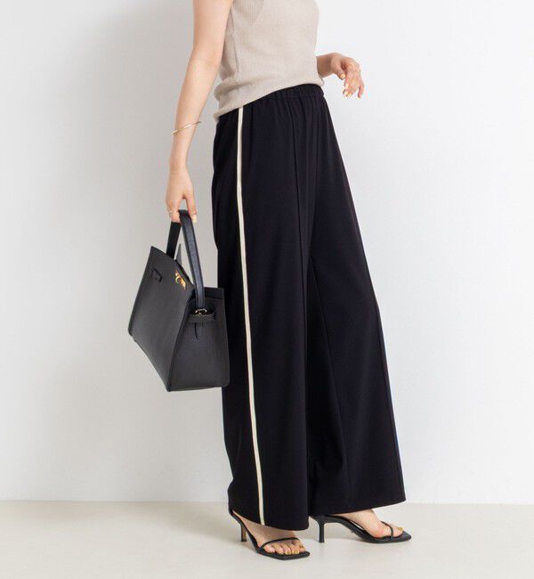 NOLLEY'S sophi「ウォッシャブルサイドライントリコットパンツ」|その他|ブラック