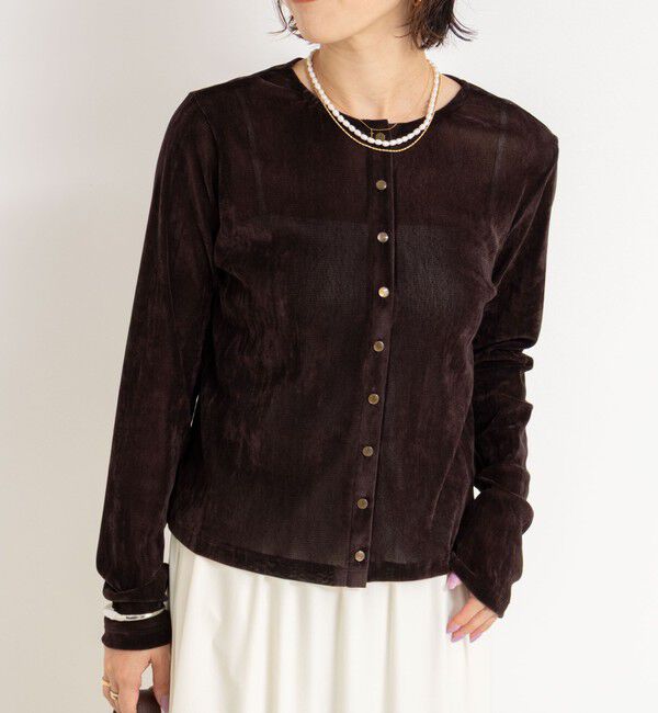 NOLLEY'S「フロッキーチュールカーディガン」|カーディガン|