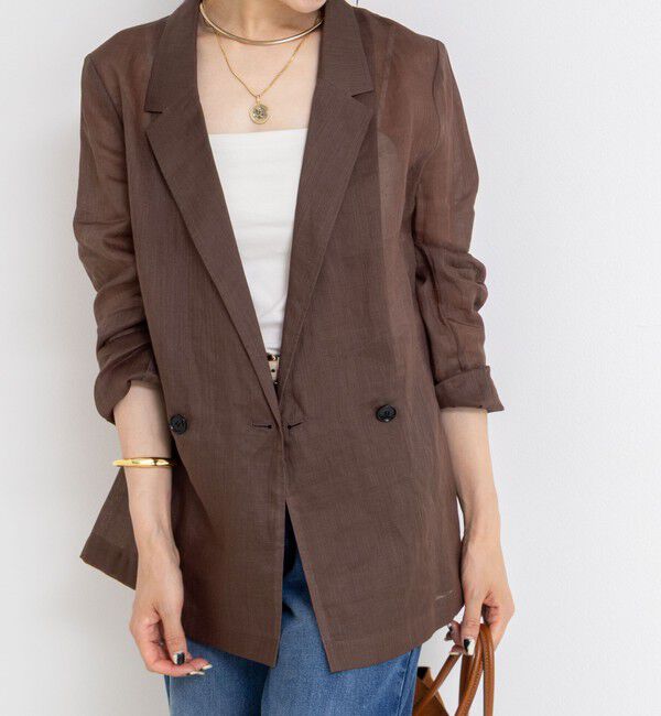 NOLLEY'S「ウォッシャブルシアーラミーダブルジャケット」|テーラードジャケット|