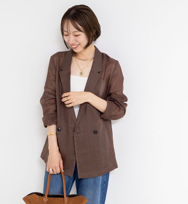 NOLLEY'S「ウォッシャブルシアーラミーダブルジャケット」|テーラードジャケット|