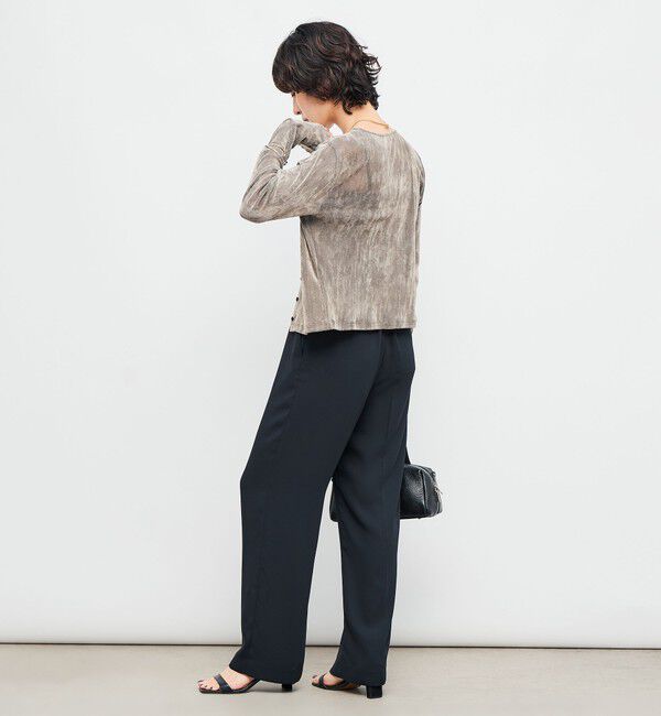 NOLLEY'S「ウォッシャブルバックサテンセミワイドパンツ」|その他|