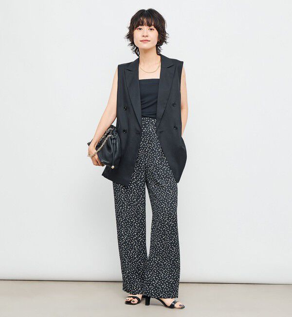 NOLLEY'S「ウォッシャブルバックサテンセミワイドパンツ」|その他|