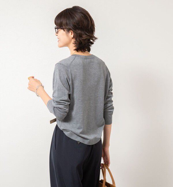 NOLLEY'S sophi「《アンサンブル対応》《手洗い可能》W混ラメクルーネックカーディガン」|カーディガン|