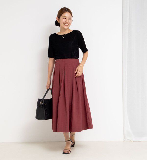 NOLLEY'S「ウォッシャブルバルキータフタタックスカート」|フレア|