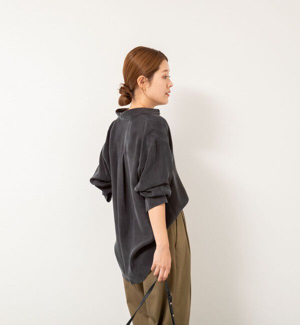 NOLLEY'S「《セットアップ対応》ウォッシャブルシルキーキュプラドレープシャツ」|シャツ・ブラウス|