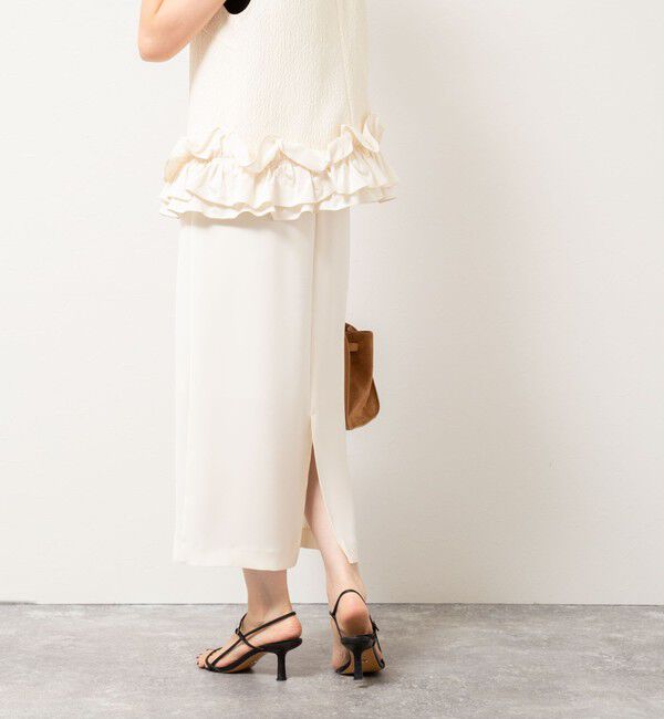 NOLLEY'S sophi「《セットアップ対応》ウォッシャブルダブルサテンイージースカート」|タイト|