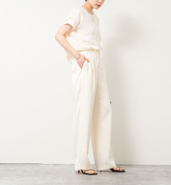 NOLLEY'S sophi「《セットアップ対応》ウォッシャブルダブルクロスサテンイージーワイドパンツ」|その他|