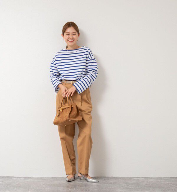 Rie Miller「BIGマリンボーダーボートネックプルオーバーカットソー」|Tシャツ・カットソー|