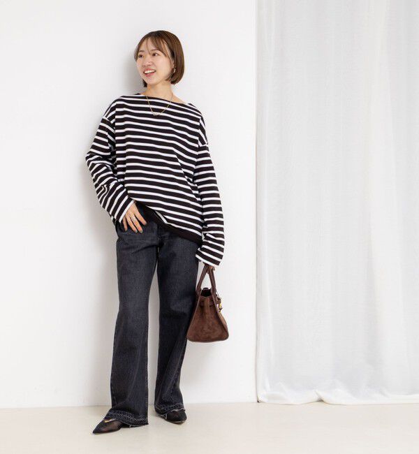 Rie Miller「BIGマリンボーダーボートネックプルオーバーカットソー」|Tシャツ・カットソー|