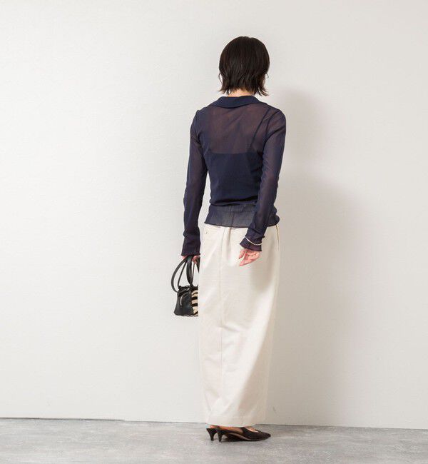 NOLLEY'S「チュール衿付きカットカーディガン」|カーディガン|