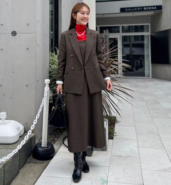 NOLLEY'S「《セットアップ対応》ウォッシャブルウール調ストレッチダブルジャケット」|テーラードジャケット|