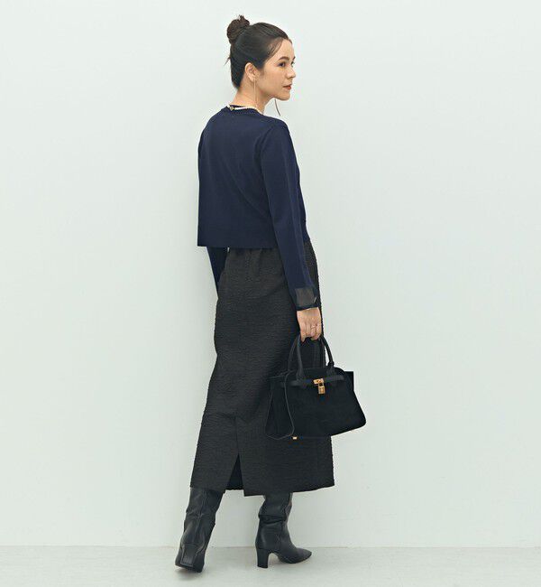 NOLLEY'S「《手洗い可能》くるみ釦シアークルーネックカーディガン」|カーディガン|