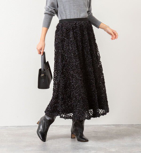 NOLLEY'S「シアーフラワーフレアスカート」|フレア|