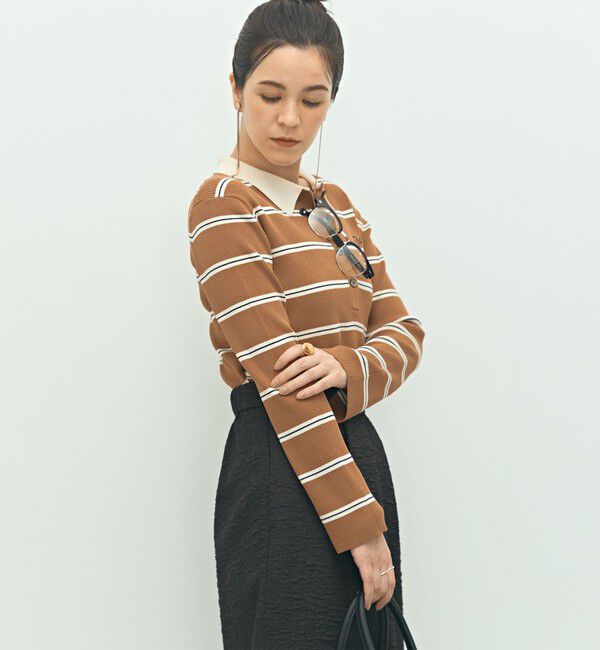 NOLLEY'S「《手洗い可能》ポロ衿リブプルオーバーニット」|ニット・セーター|