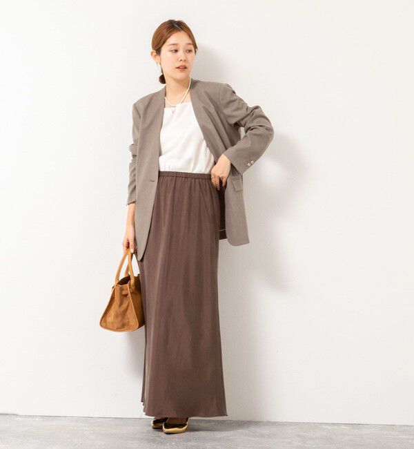 NOLLEY'S sophi「【WEB STAFF守屋☆別注】《セットアップ対応》ウォッシャブルソフトシャンブレーノーカラージャケット」|ノーカラージャケット|