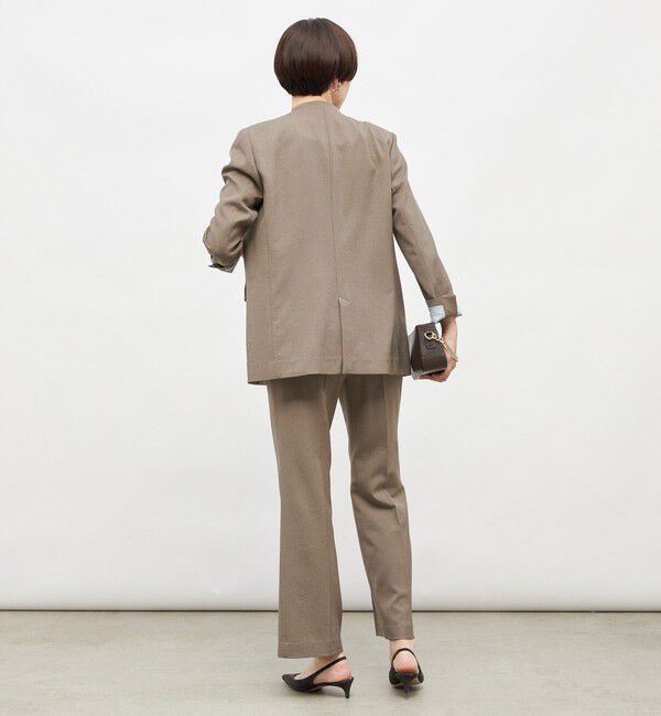 NOLLEY'S sophi「【WEB STAFF守屋☆別注】《セットアップ対応》ウォッシャブルソフトシャンブレーノーカラージャケット」|ノーカラージャケット|