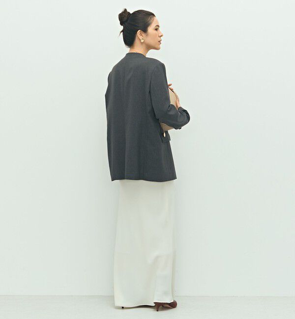 NOLLEY'S sophi「【WEB STAFF守屋☆別注】《セットアップ対応》ウォッシャブルソフトシャンブレーノーカラージャケット」|ノーカラージャケット|