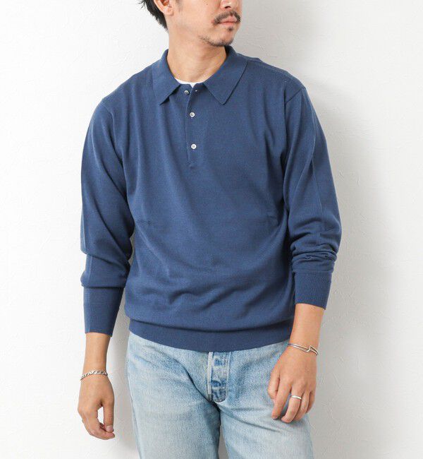 NOLLEY'S goodman「14G成型 ウォッシャブル NSN長袖ポロニット 25AW」|ニット・セーター|